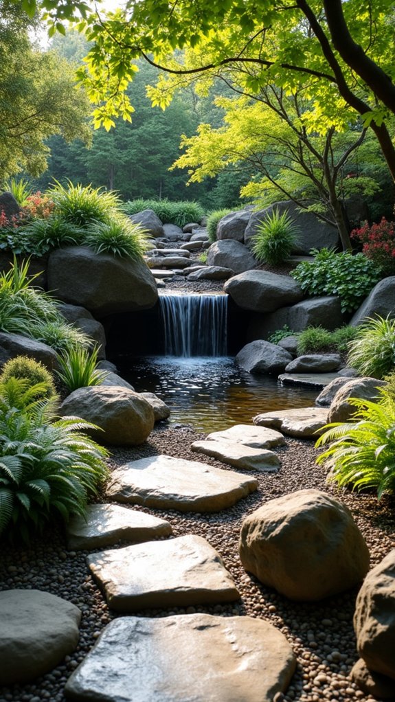 water features with rocks