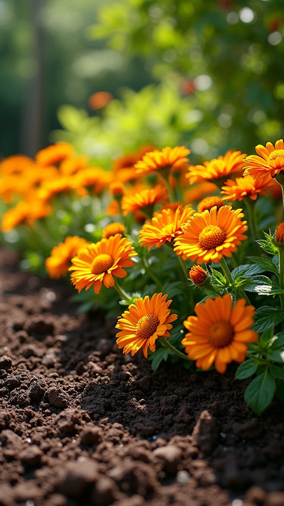 weed barrier with mulch