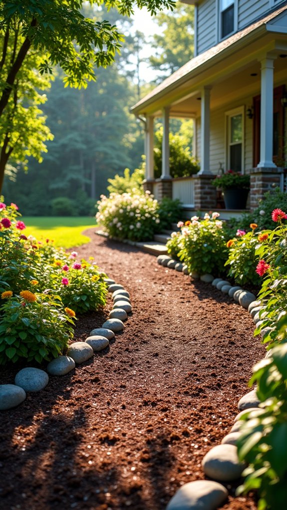 welcoming mulch pathway design