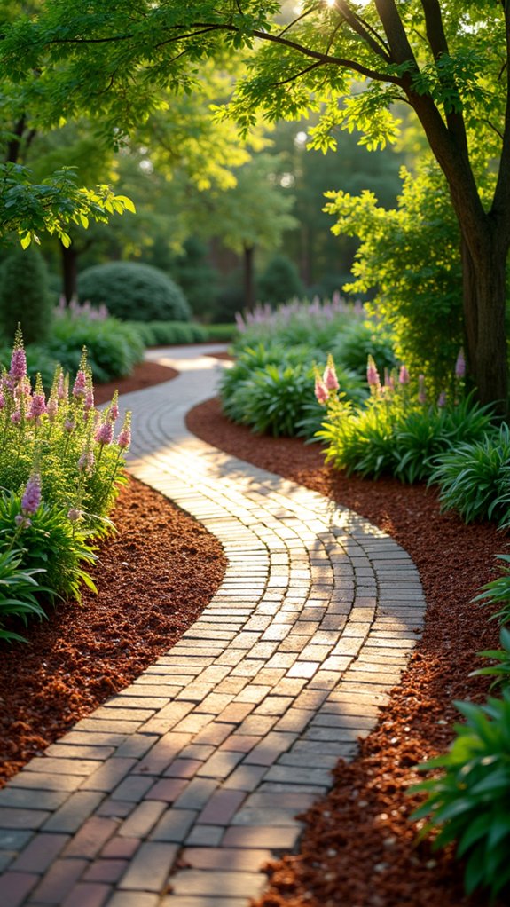 whimsical curved brick paths