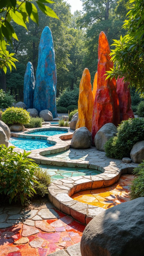whimsical garden rock sculptures