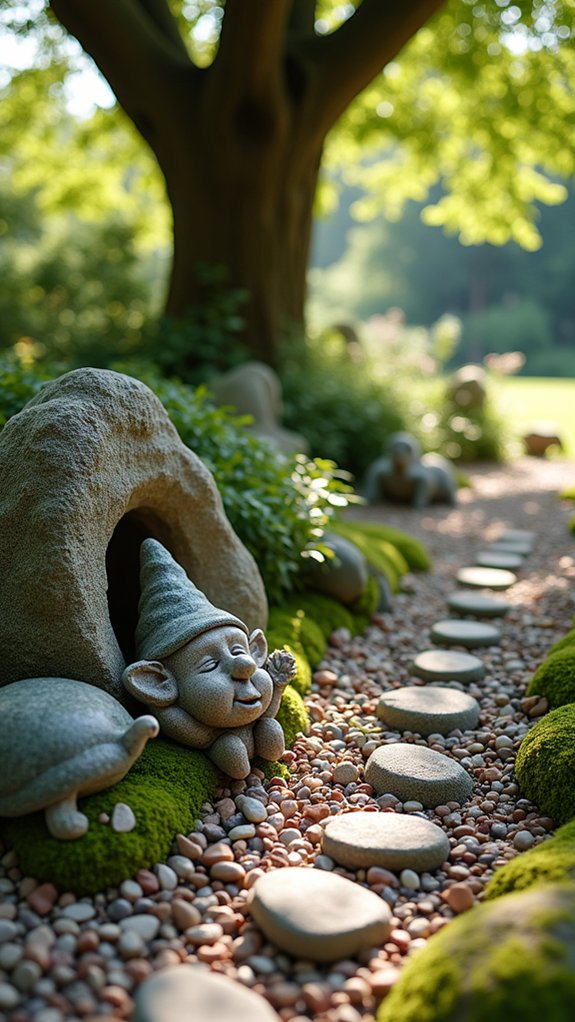 whimsical garden stone creatures