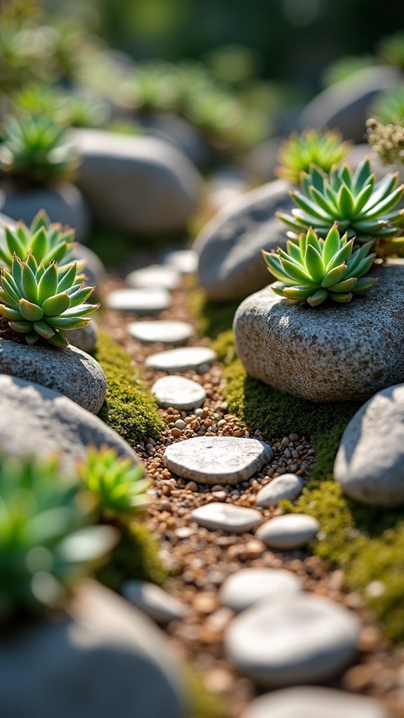 whimsical miniature rock landscapes