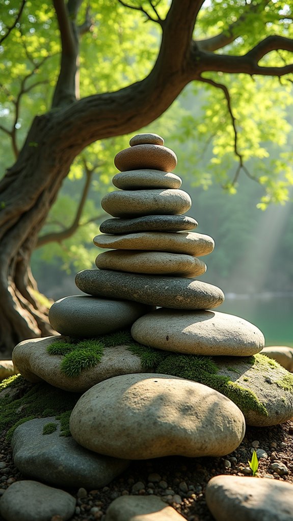 whimsical outdoor rock arrangements