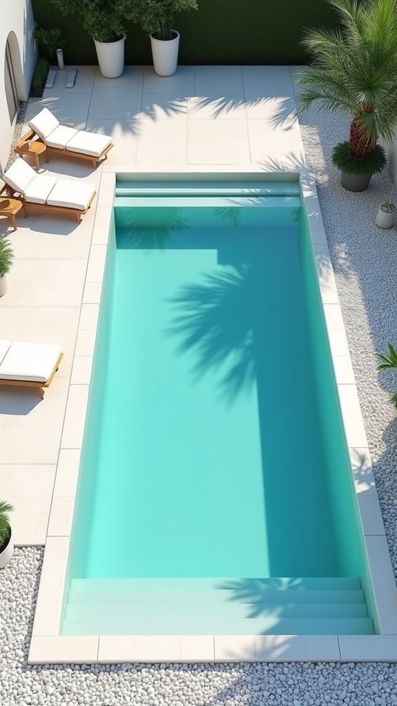 white pebbles enhance pool