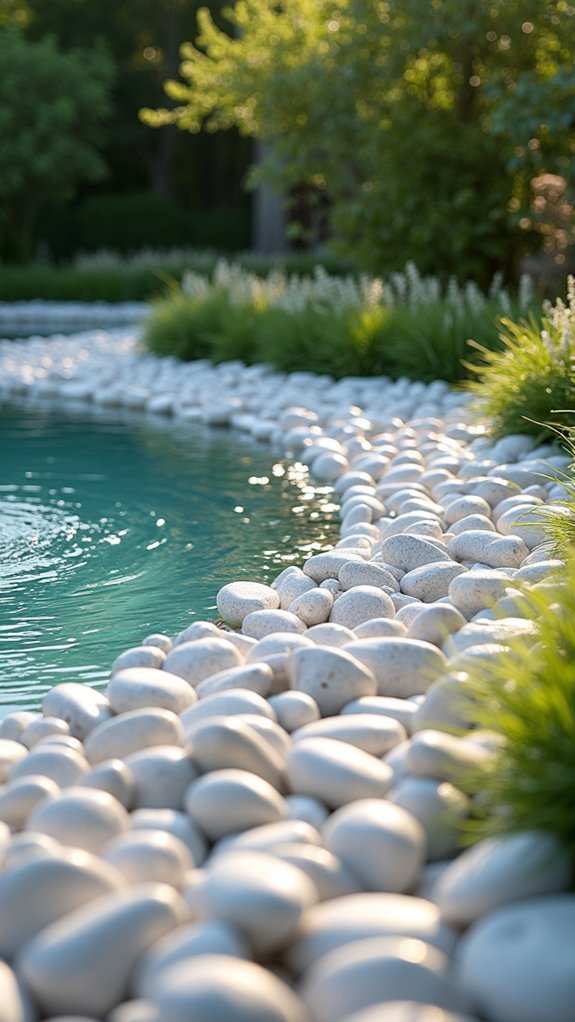 white pebbles in water