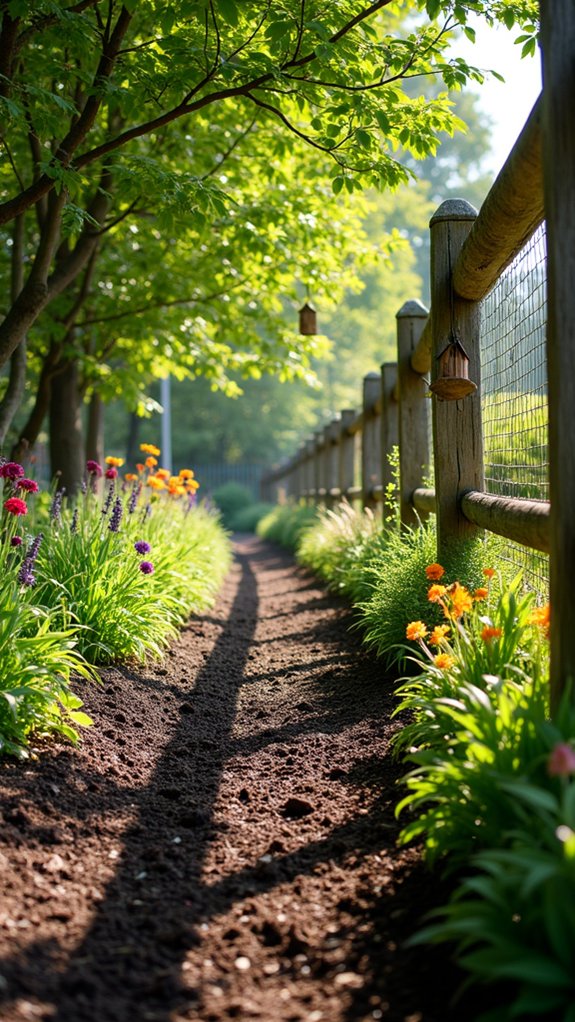 wildlife friendly garden with mulch