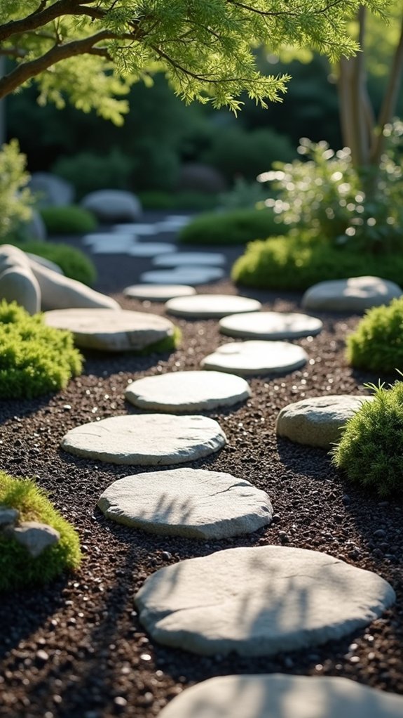 zen garden with stones