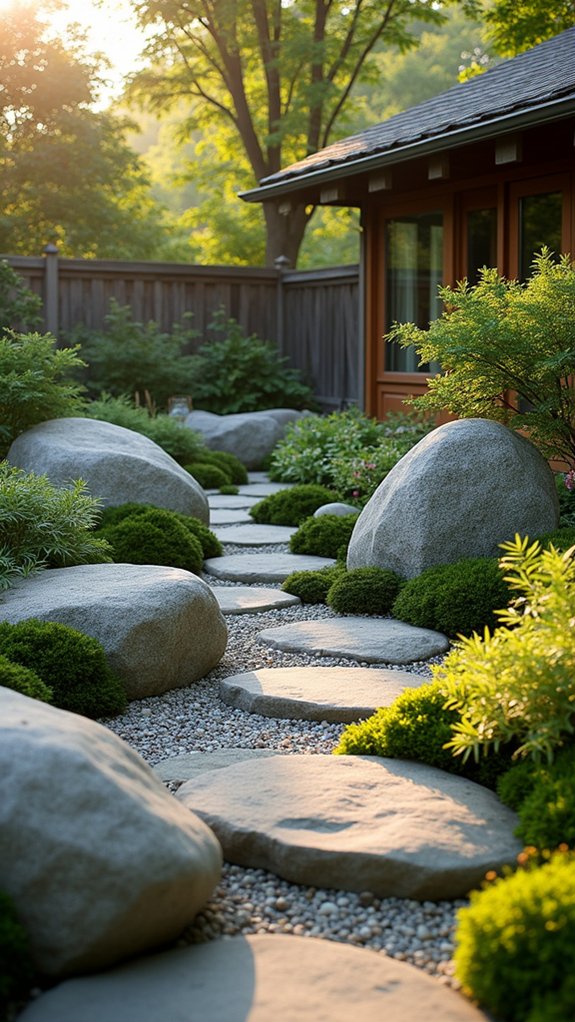asymmetrical boulder arrangement tranquility