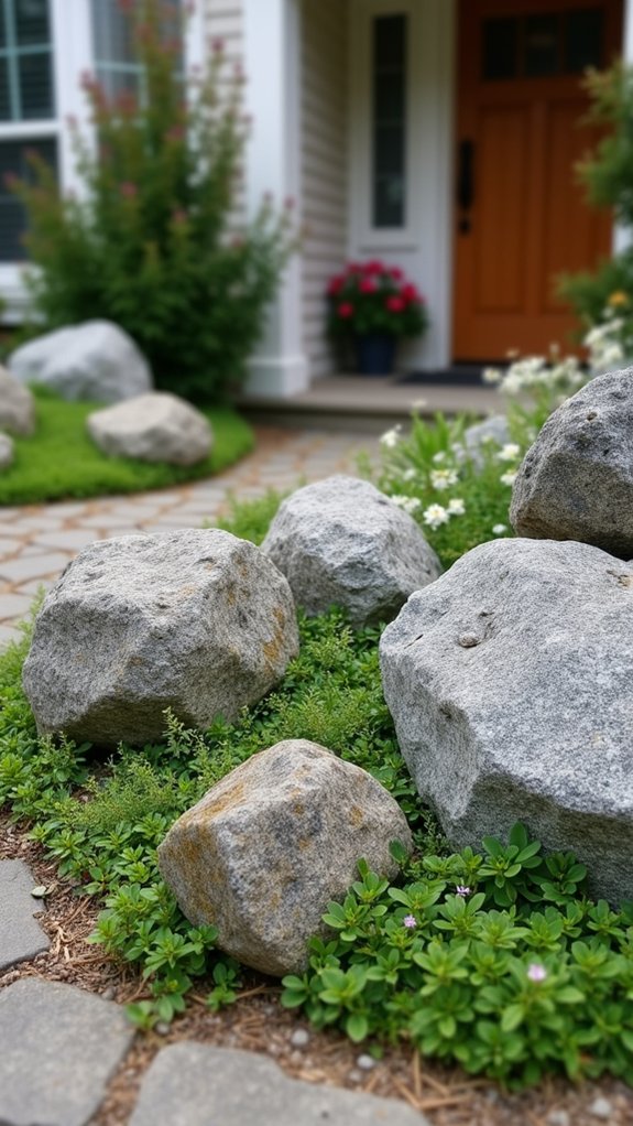 boulder and ground cover harmony