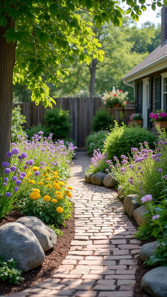 boulder border enhances gardens