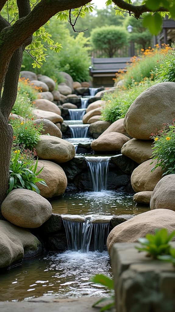 boulder cascading waterfall design
