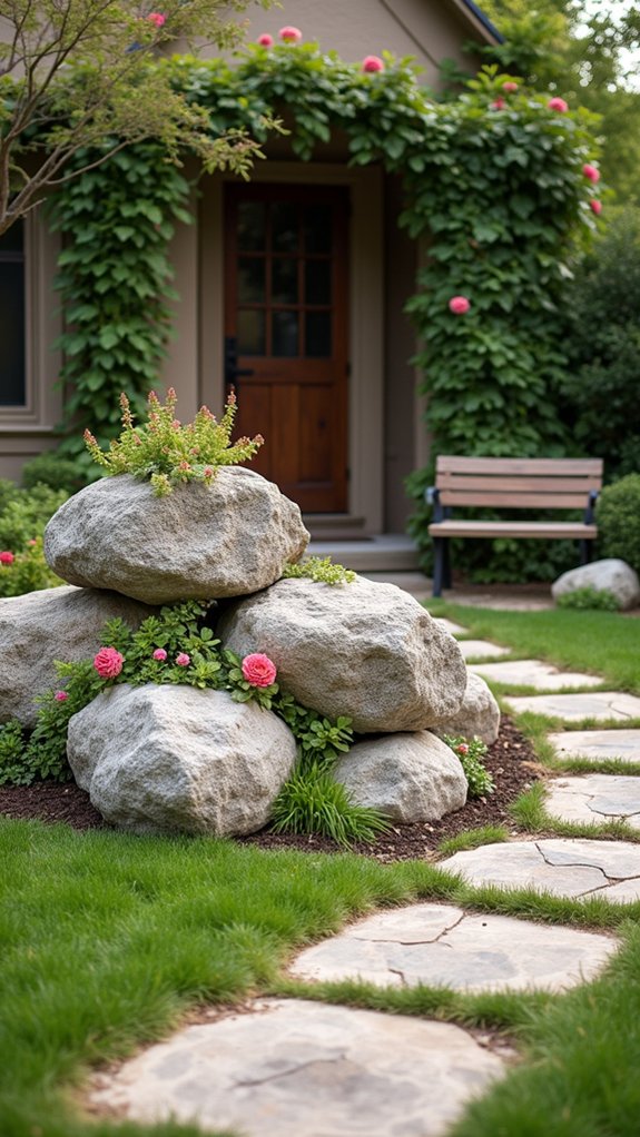 boulder centerpiece for yard