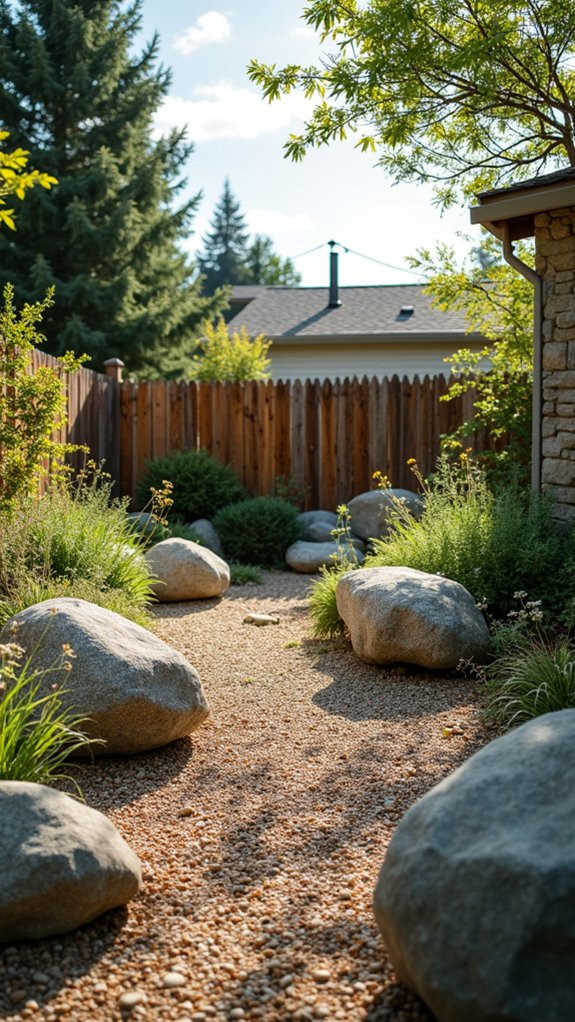 boulder filled rock garden serenity