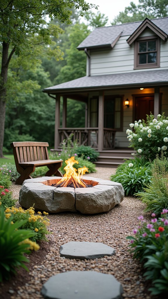 boulder fire pit ambiance
