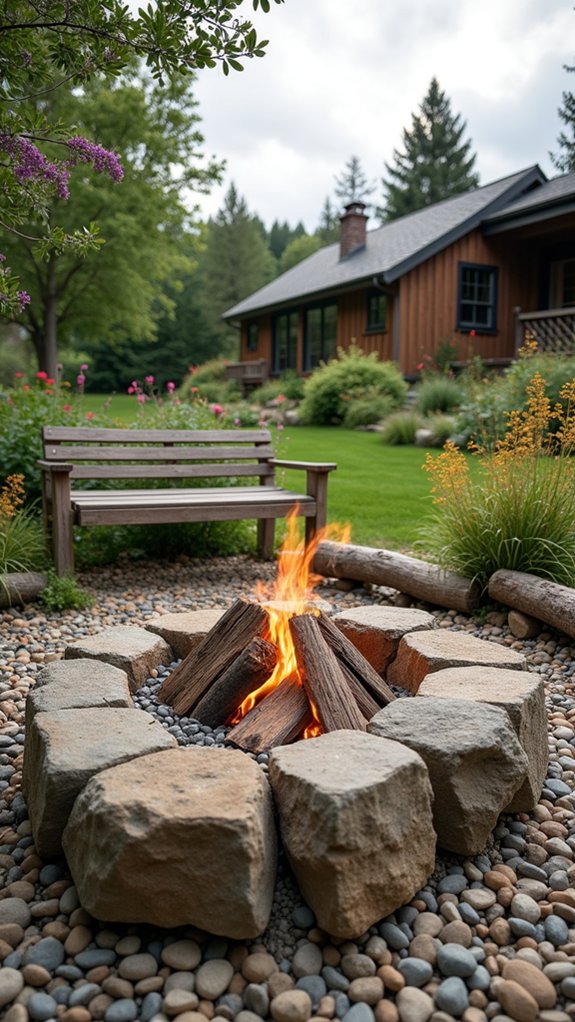 boulder fire pit construction