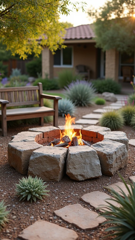 boulder fire pit design