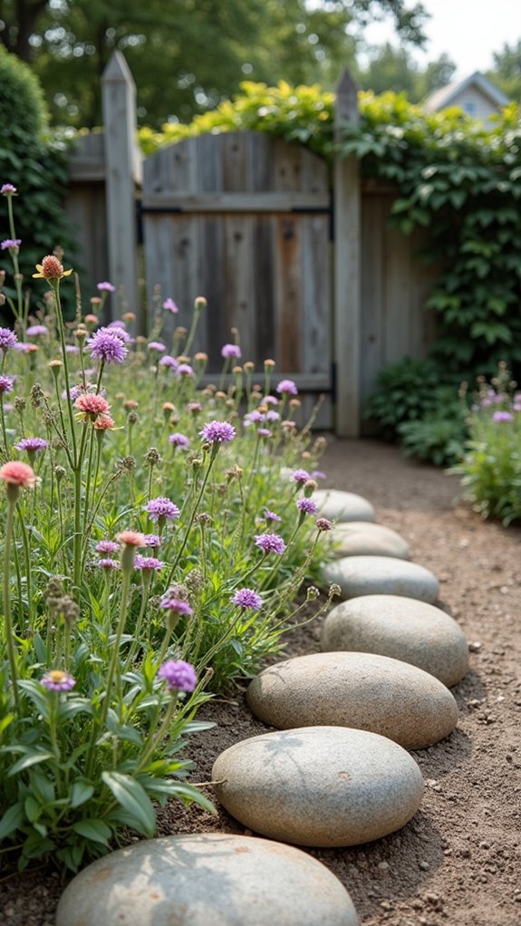 boulder flower bed borders