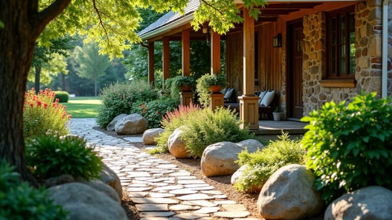 boulder landscaping for entrances