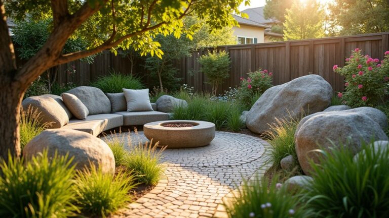 boulder landscaping peaceful backyard escape