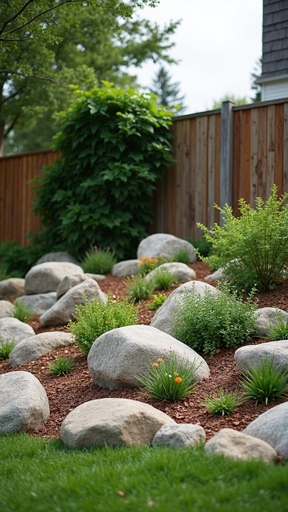 boulder planting bed design