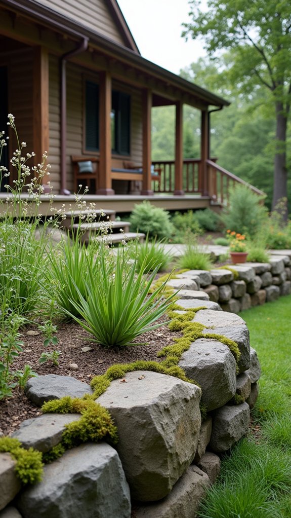 boulder retaining walls beauty
