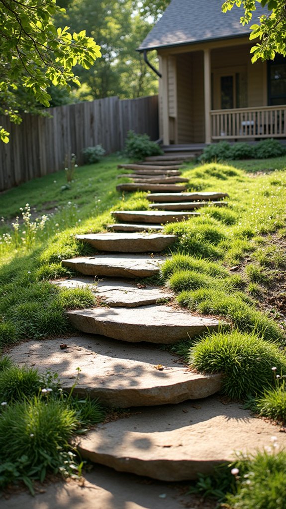 boulder staircase enhances landscape