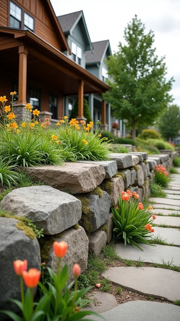 boulder walls elevate curb appeal