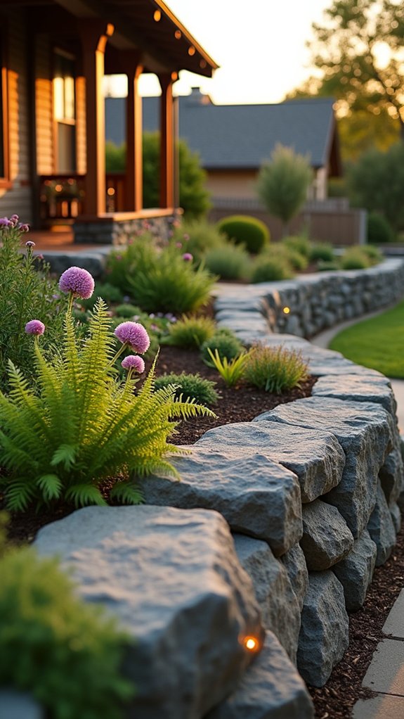 boulder walls with lighting