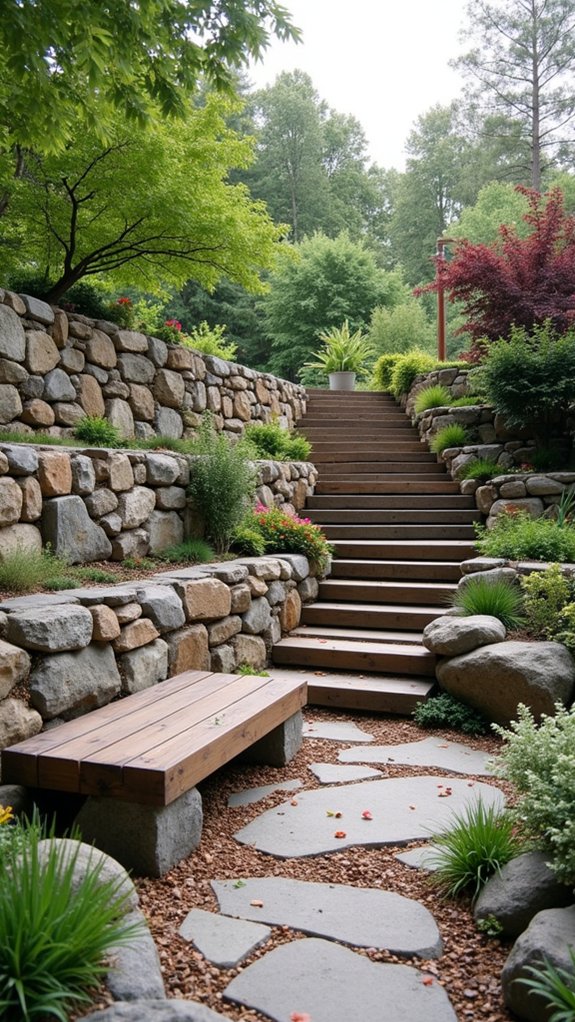 boulder walls with seating