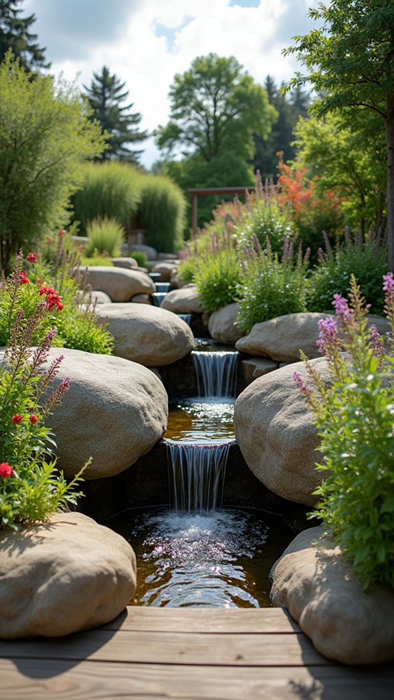 boulder water feature construction