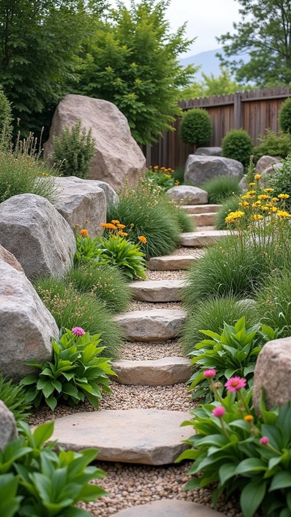 boulders as landscape focal points