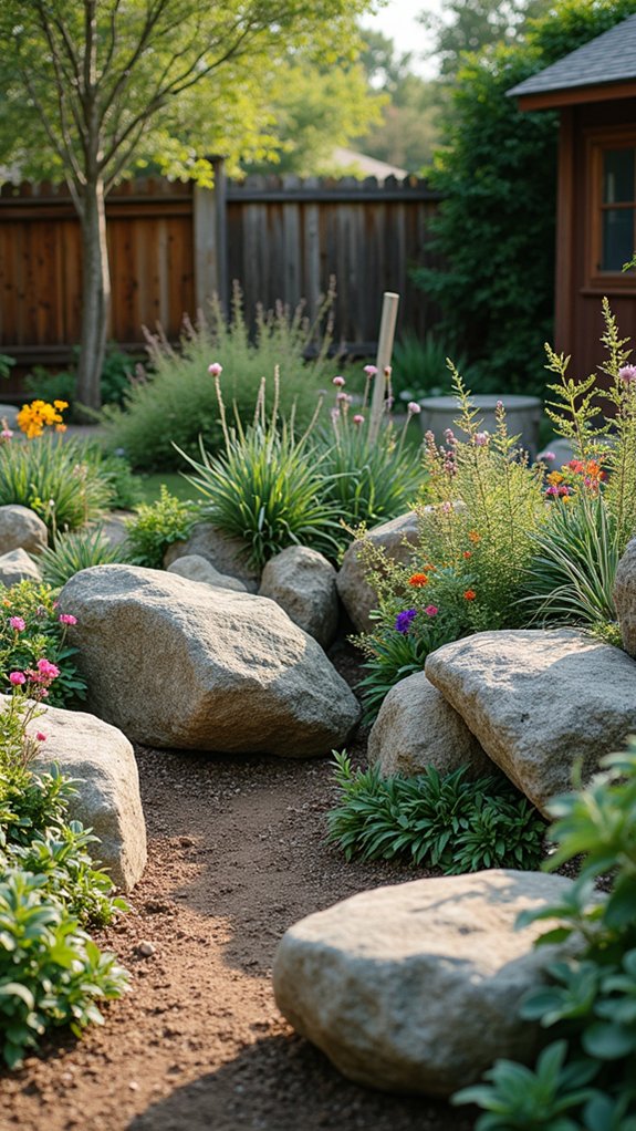 boulders as unique planters