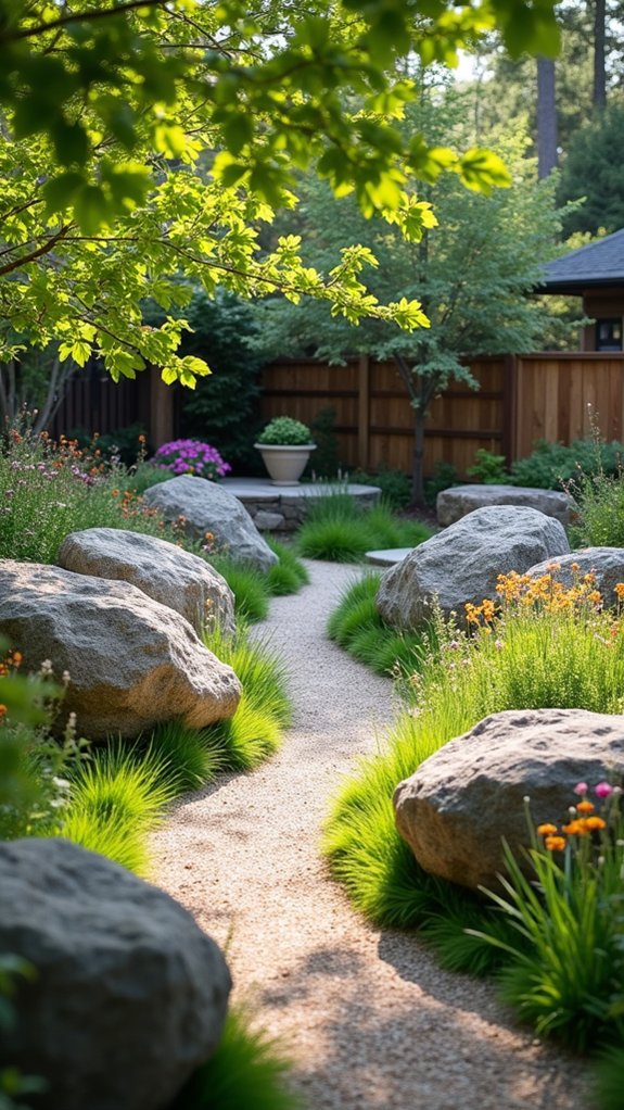 boulders create garden levels