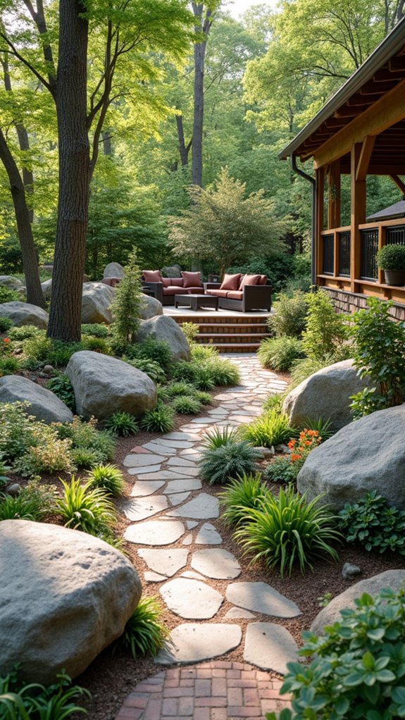 boulders create outdoor boundaries