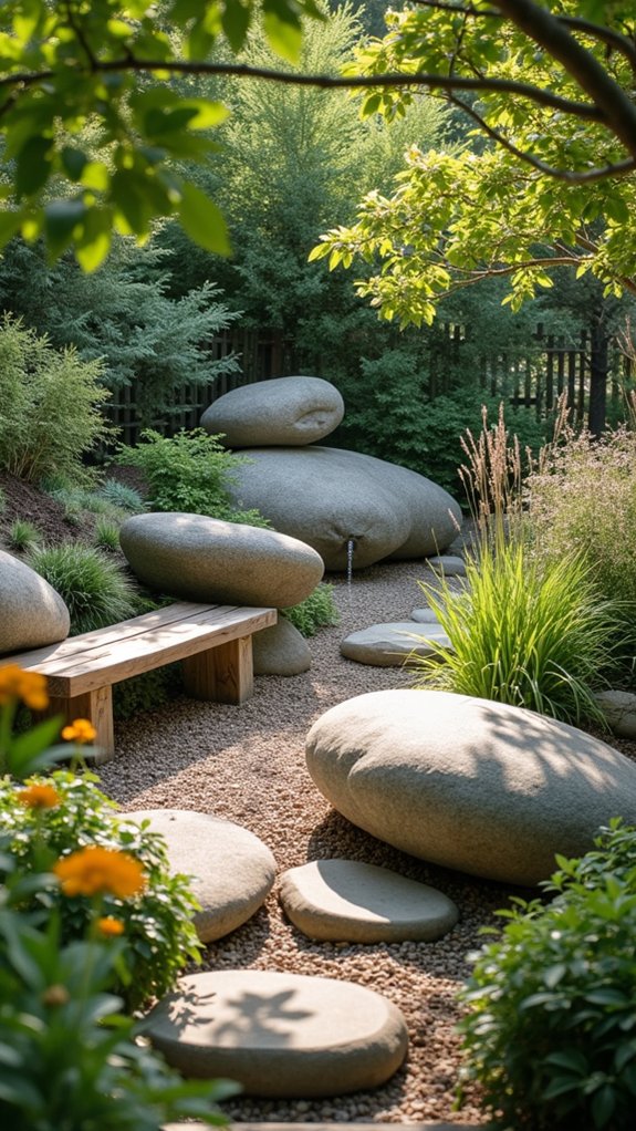 boulders create tranquil meditation