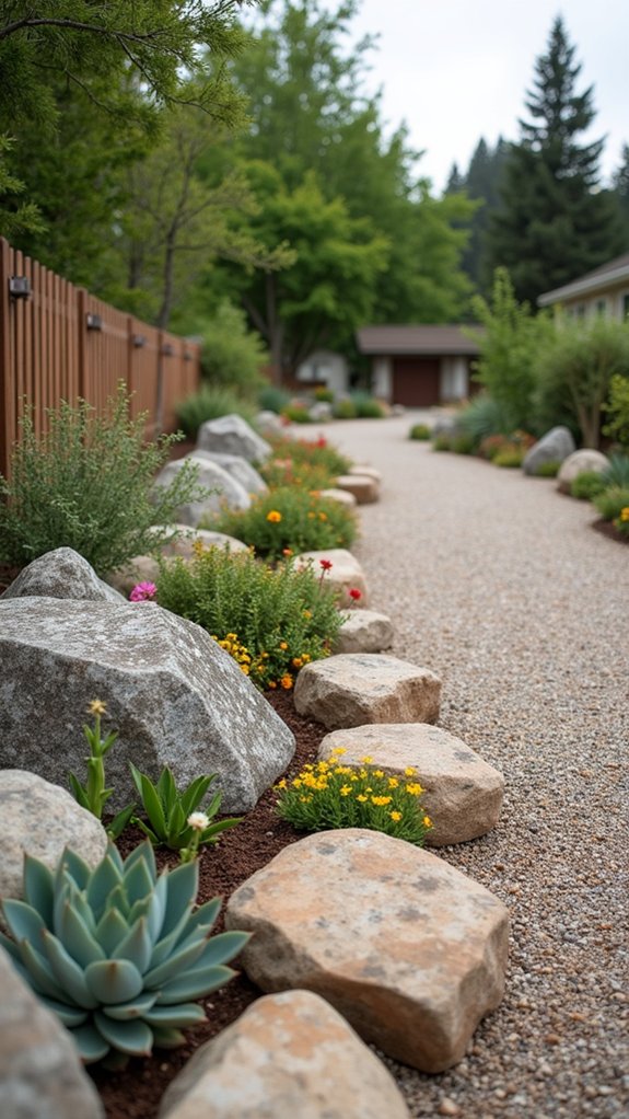 boulders enhance driveway aesthetics