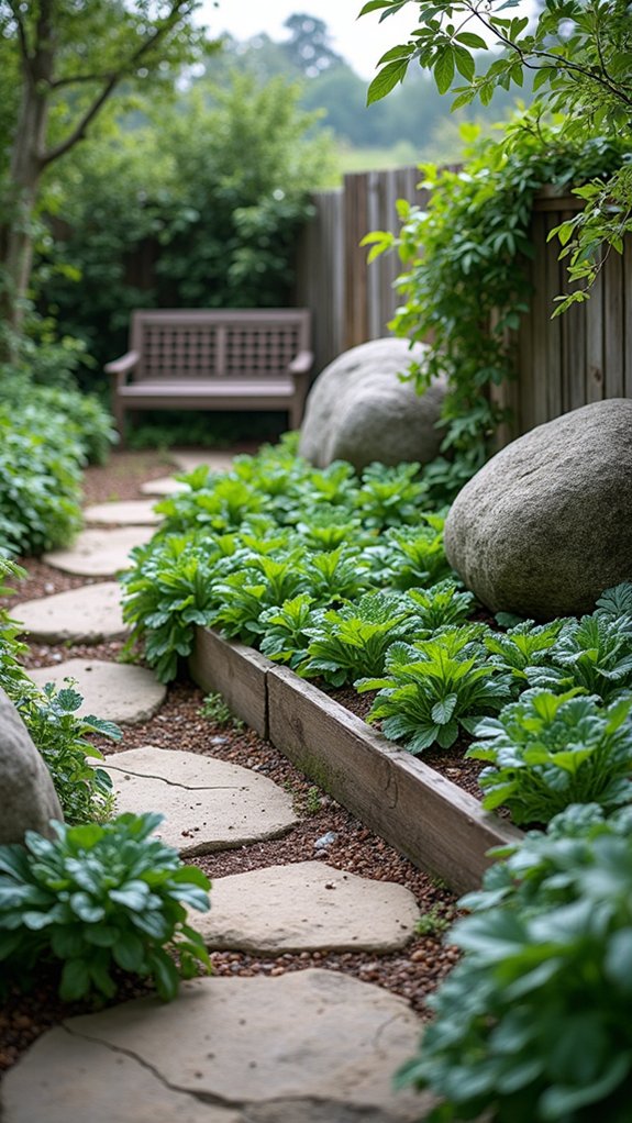 boulders enhance edible gardening