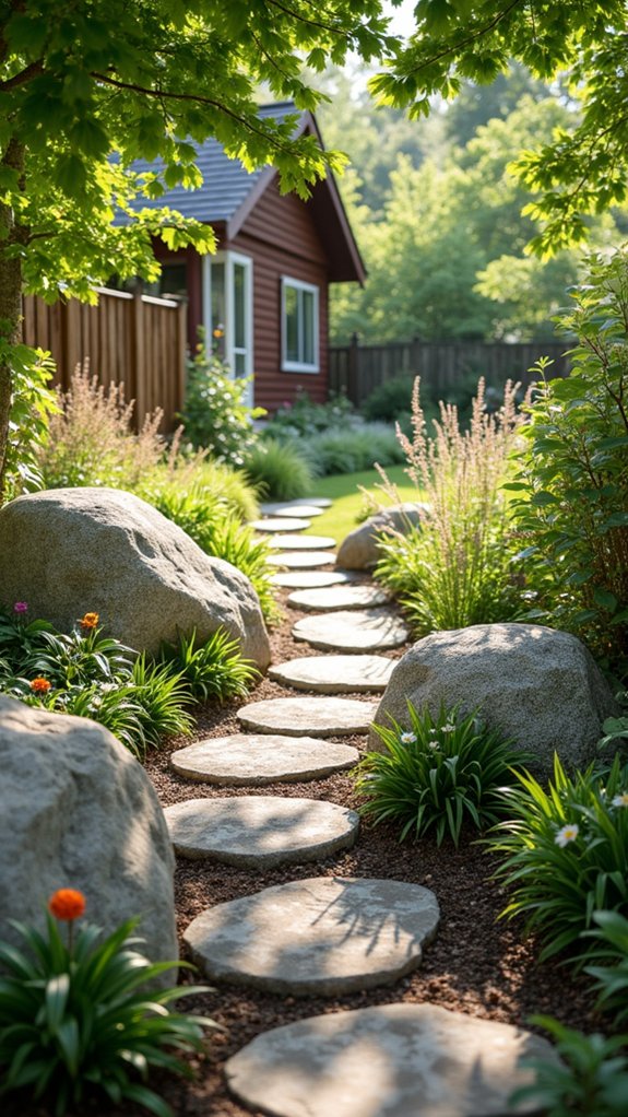 boulders enhance garden aesthetics