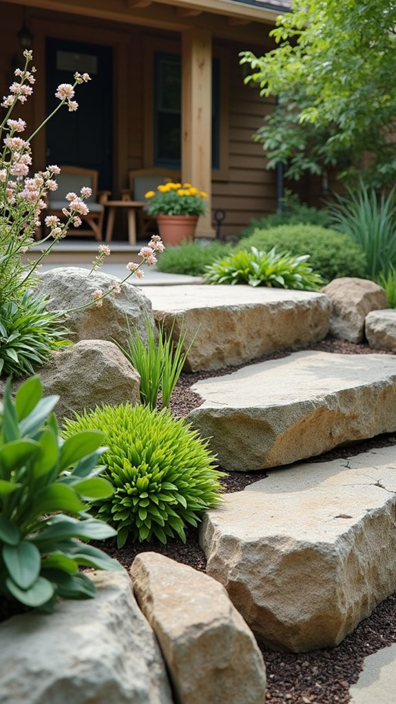 boulders enhance garden aesthetics