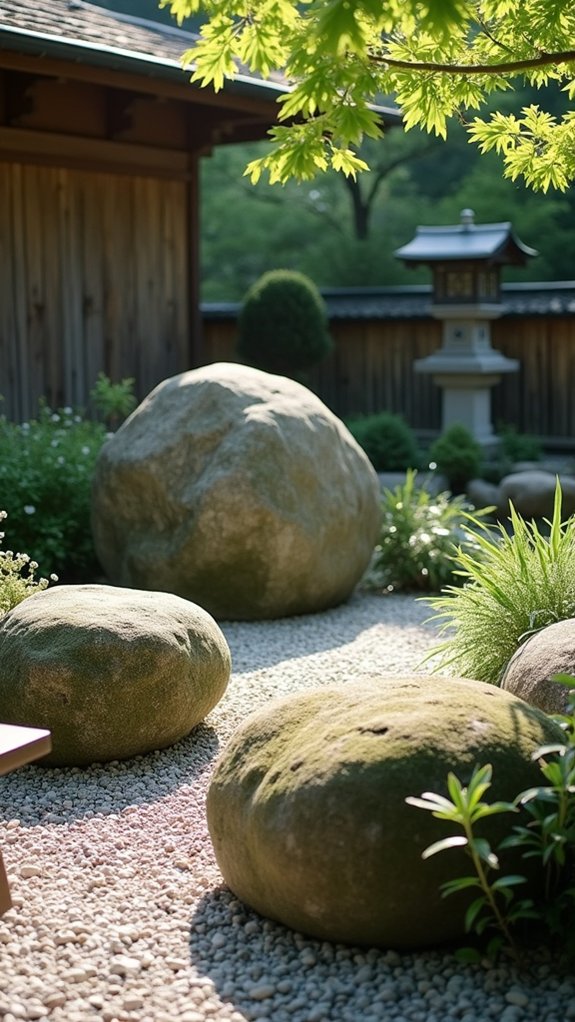 boulders enhance garden design