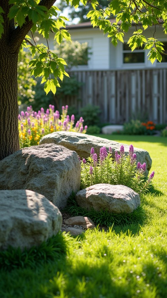 boulders enhance landscape design