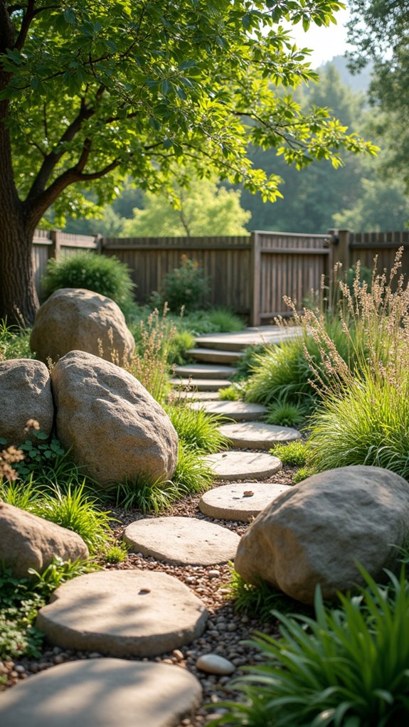 boulders enhance landscape focal points