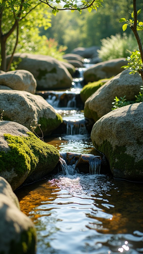 boulders enhance natural water features