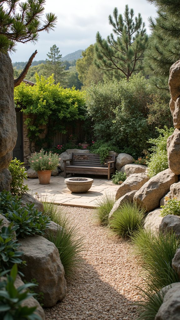 boulders enhance outdoor design