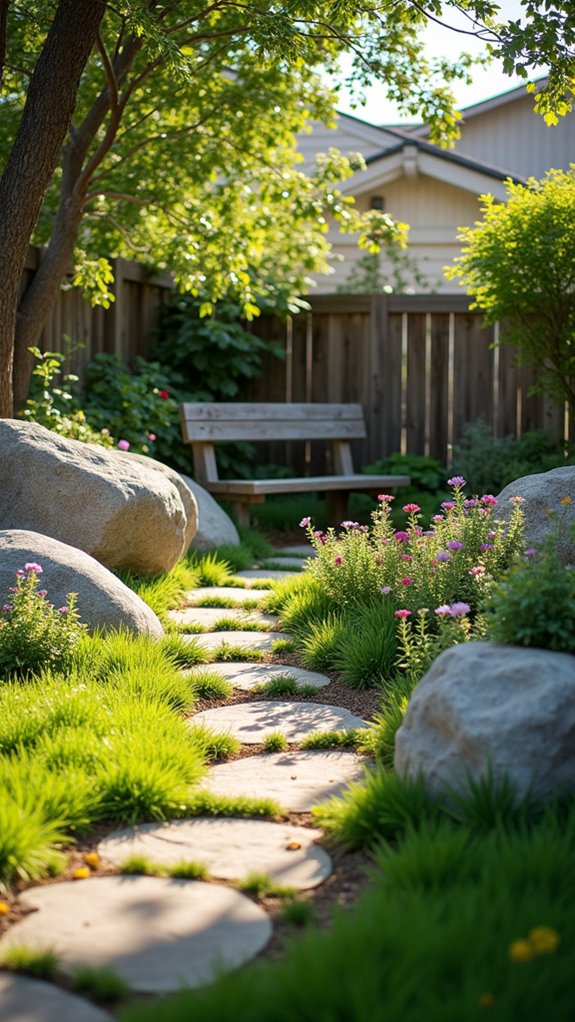 boulders enhance slope beauty