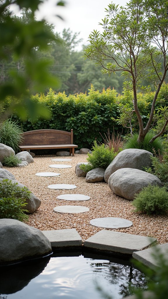 boulders enhance zen garden