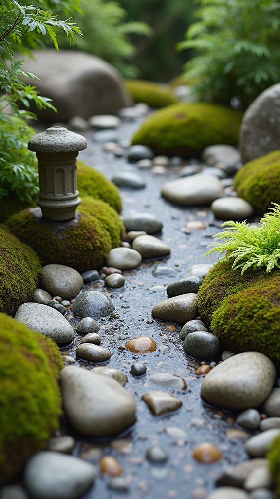 calming dry pebble stream