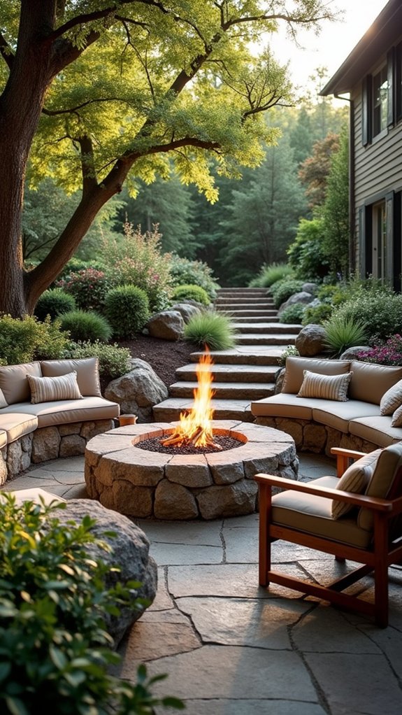 cozy boulder fire pit