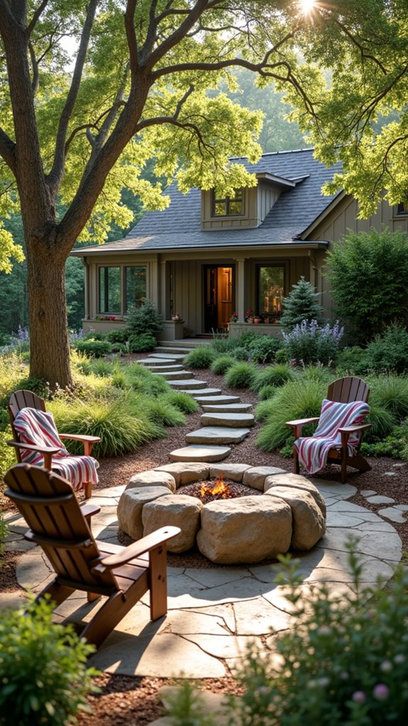cozy boulder fire pit